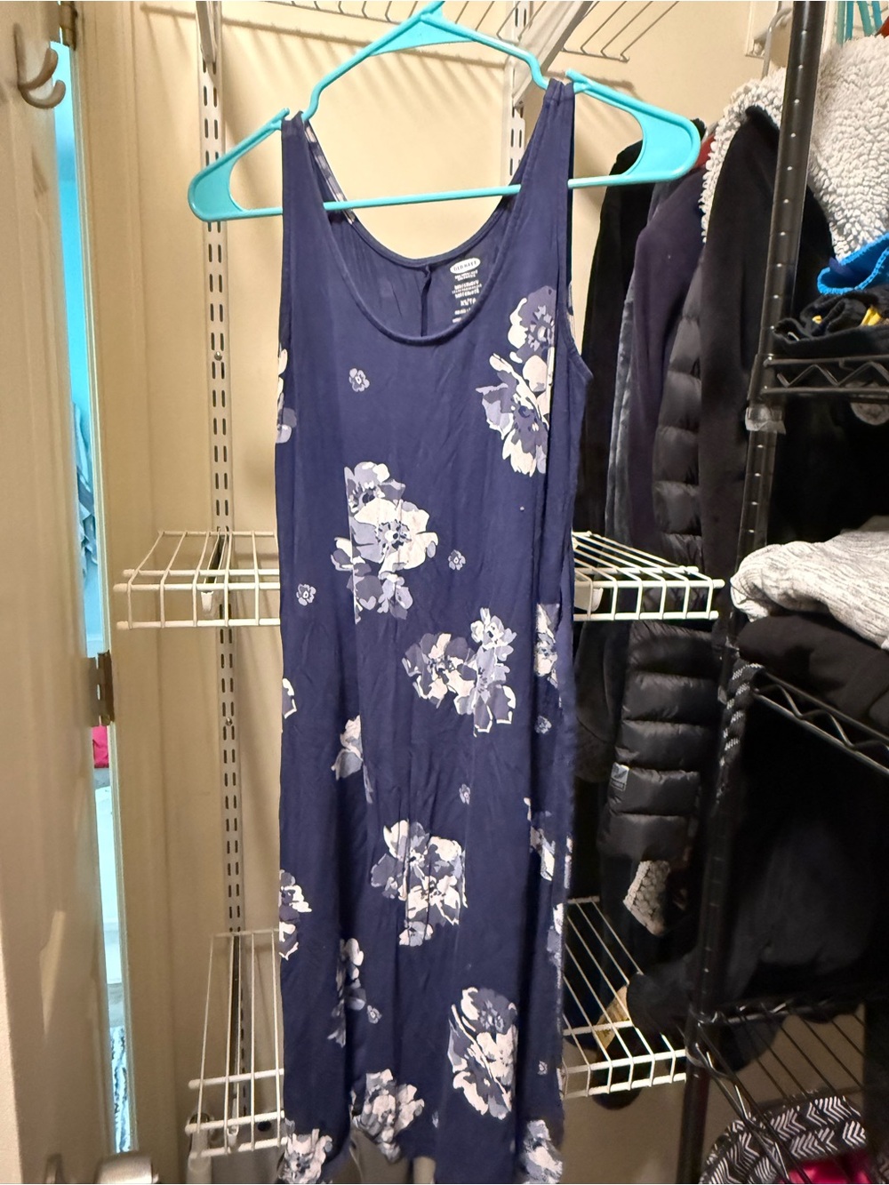 Old Navy Maternity Blue Floral Tank Maxi Dress